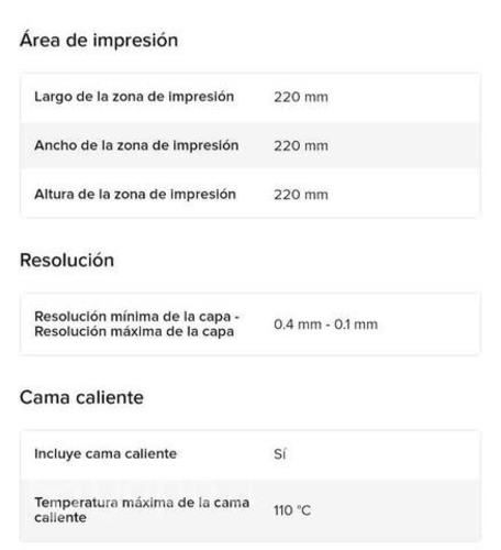 Impresora Creality 3D ender 3 color black 100v/265