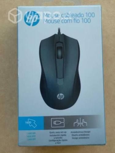 Mouse Con Cable Hp 100 Negro