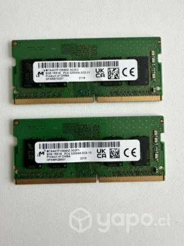 Pack memoria RAM Notebook 2x8 16GB TOTAL 3200mhz
