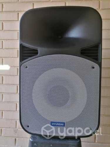 Parlante karaoke hyundai. c/ micrófono inalámbrico