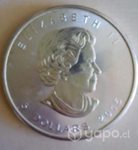 Moneda Plata 1 oz, Reina Isabel II, Año 2015