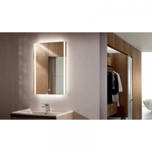 Espejo Berlin con luz reloj y desemp 60X80 cm