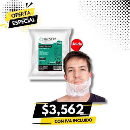Cubre Barba Desechable Tresor Bolsa X 100 Un