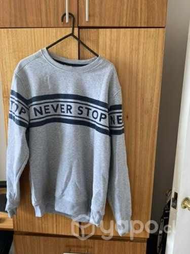 Poleron gris algodón, talla XXL