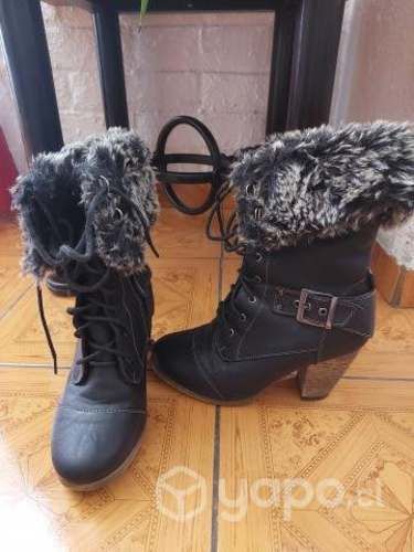 Botines negros felpudos/peluche (Punto Tops) (36)