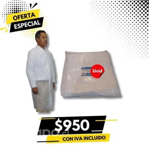 Cotona De Visita De Tela C/Velcro Blanco Cleancarr