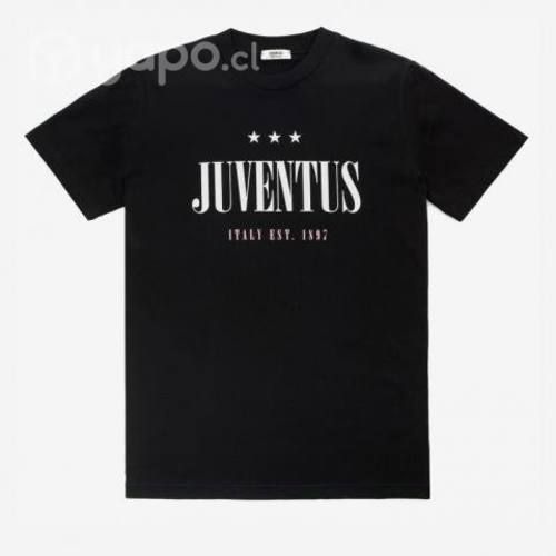 Polera Juventus Negra Estampada