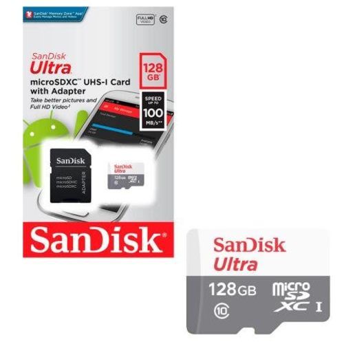 Tarjeta De Memoria MicroSD 128Gb Sandisk Adaptador