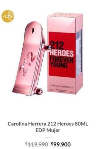Perfume carolina herrera 212 heroes forever