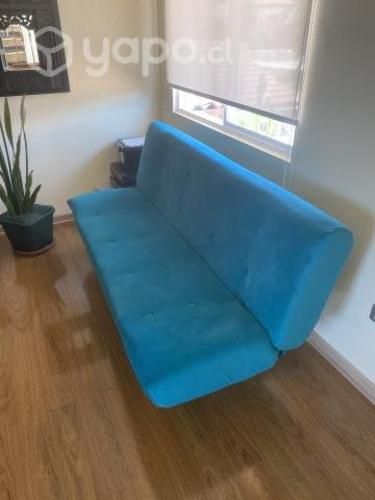 Futón cama retapizado turqueza