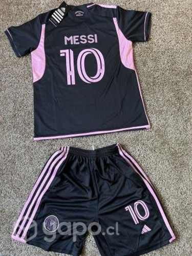 Camisetas Inter Miami adulto y niños Messi negras