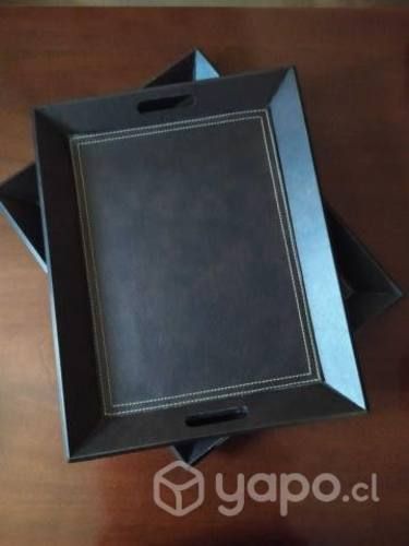 Set de 2 bandejas de ecocuero