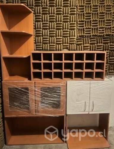 2 Muebles de cocina con puertas + una repisa esqui
