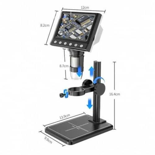 Microscopio Digital Pantalla LCD 4,3&quot; 8 Led 1000x