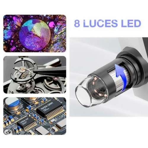 Microscopio Digital Pantalla LCD 4,3&quot; 8 Led 1000x