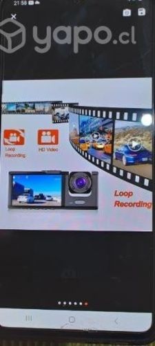 Cámara doble para vehículos adelante y adentro.