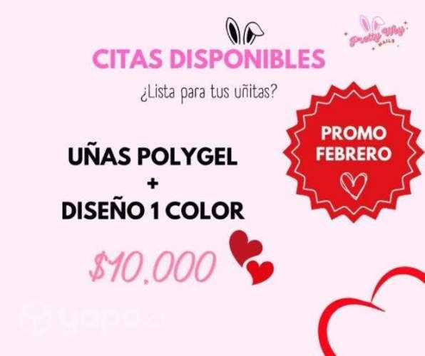 Uñas Polygel para este Febrero
