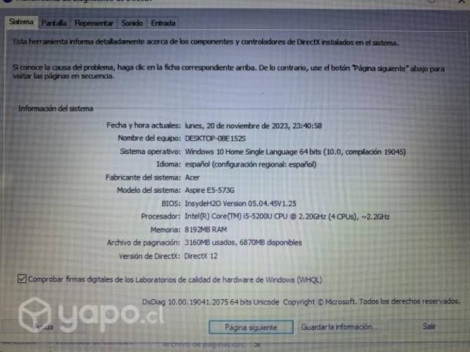 Notebook Acer Aspire E5-573G