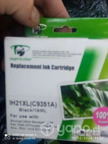 Tinta HP 21xl black alternativa de alta