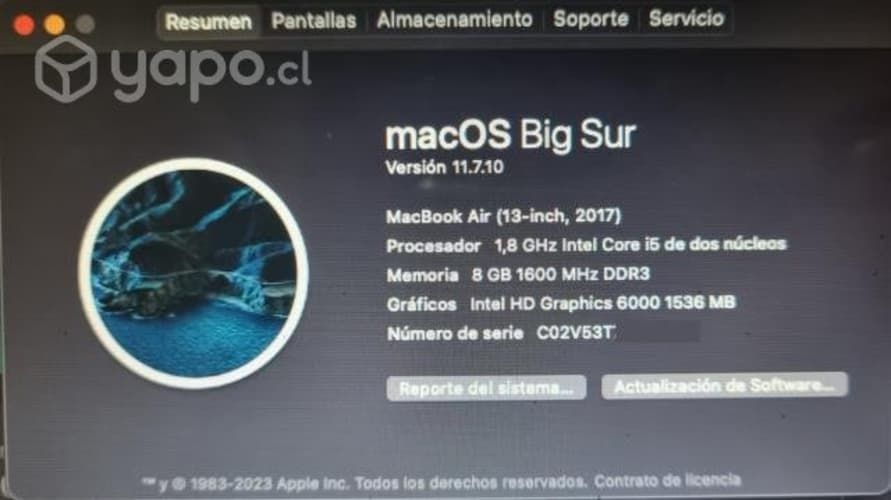 Macbook Air 2017 Core i5 13" impecable