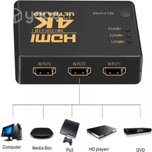 Switch hdmi 4k pasivo 3x1, control remoto