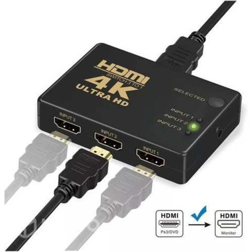 Switch hdmi 4k pasivo 3x1, control remoto