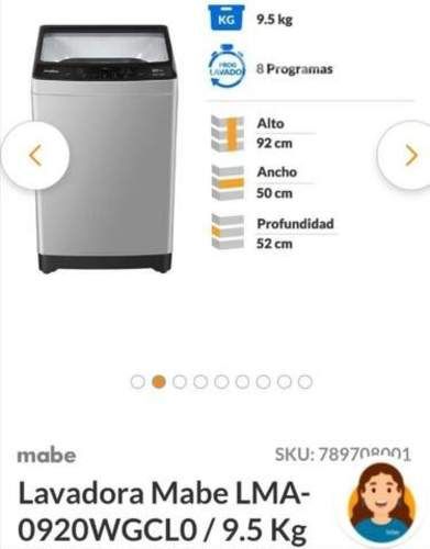 Lavadora Mabe 9.5 kg