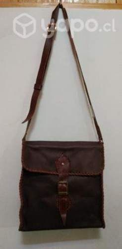 Bolso (morral) cuero nuevo color café