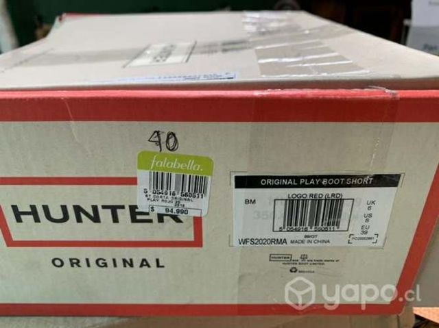 Original Botin rojo hunter embalado
