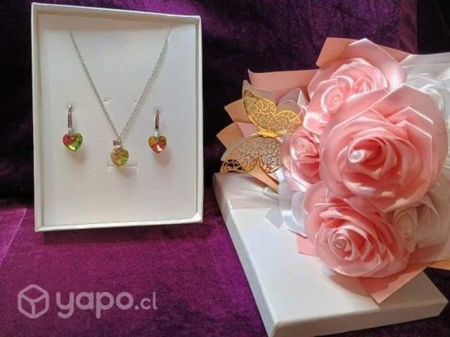 Set de joyas corazón de cristal