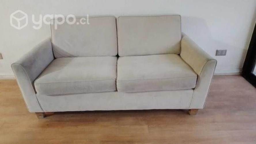 Sillón 2 cuerpos gris/rosado claro