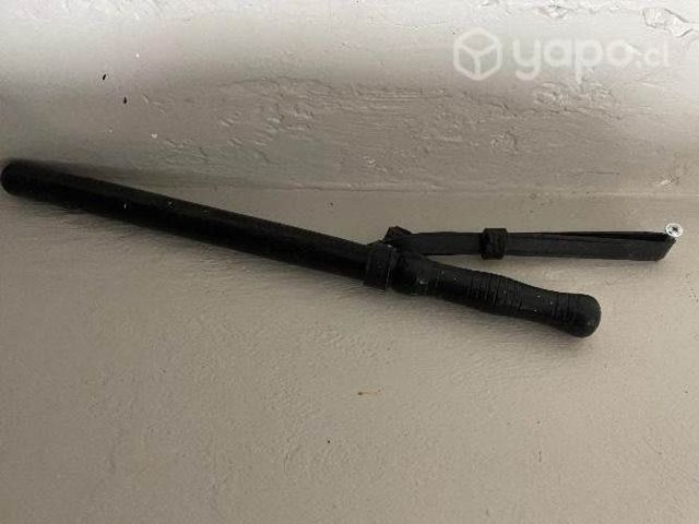 Madera bastón y cuero