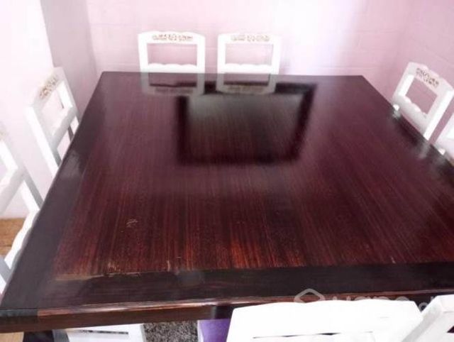 Comedor cuadrado pino oregon 8 sillas