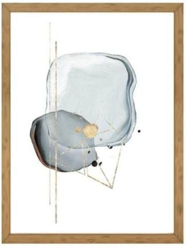 Cuadro 50x70cm Papel Ilustrado: Oro Azul I