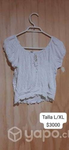 Polera blanca juvenil mujer