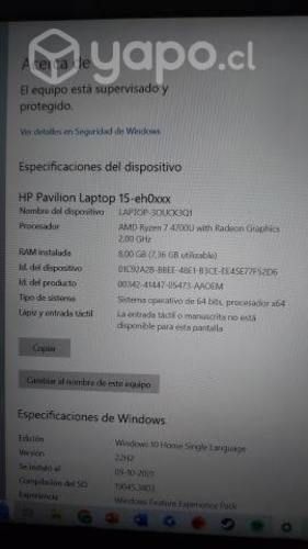 Venta de PC HP Pavilion Ryzen 7