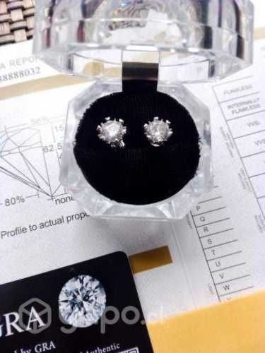 Aros moissanita y plata 925