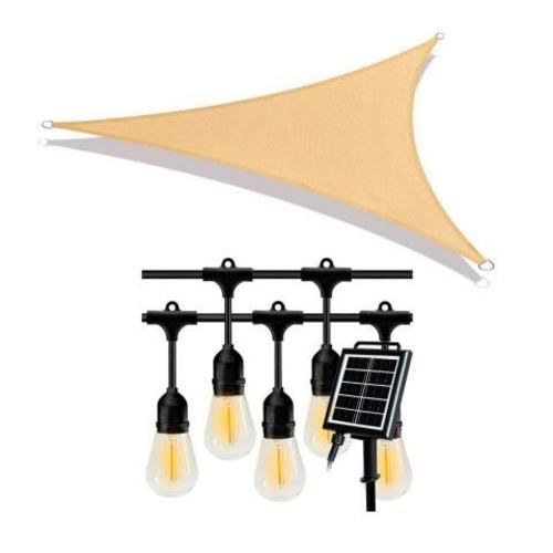 Pack de Toldo Vela Triangular 3x3x3 + Guirnalda s
