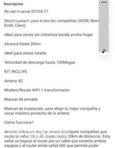 Antena router Internet y carro de arrastre