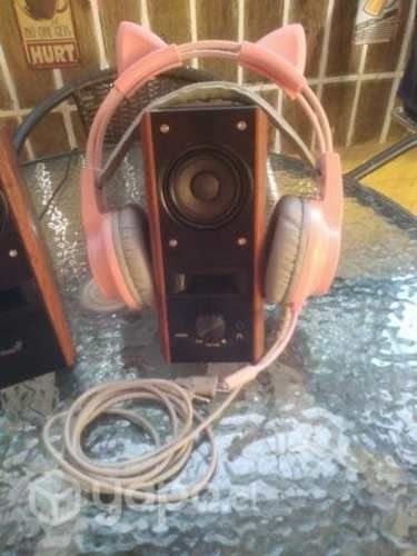 Parlantes genius y audifono Gamer