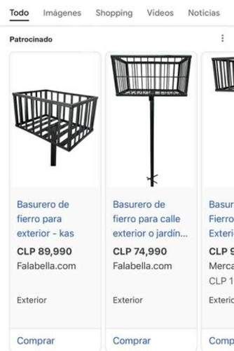 Canasta metálica para basura domiciliaria