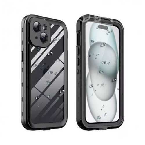 Carcasa Iphone 15 Sumergible Waterproof Black Gray
