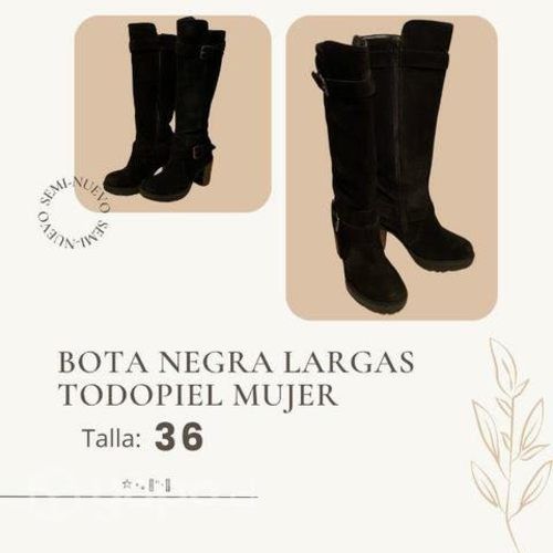 Botas Negras largas para damas talla 36