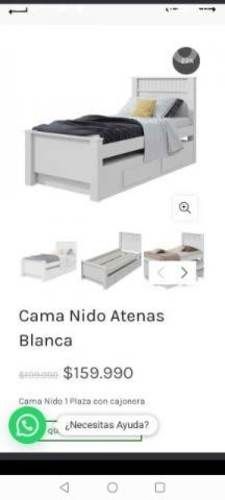 Cama Nido Blanca de plaza 1/2