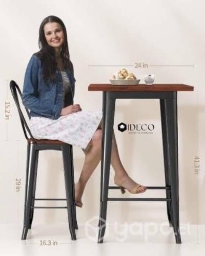 Nueva mesa Tolix Alta con cubierta de madera