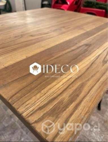 Nueva mesa tolix de acero con cubierta de madera