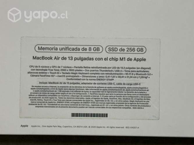 Macbook Air chip M1 Apple 2020