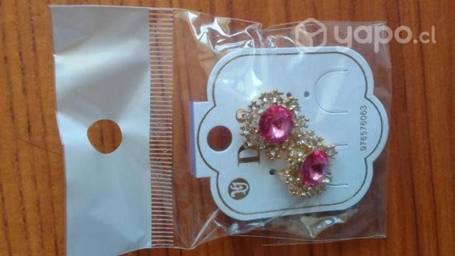 Aros diamantes Rosa fantasia