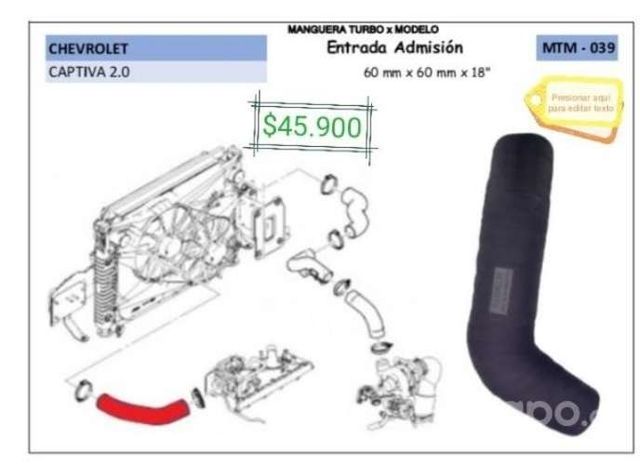 CHEVROLET Manguera turbo