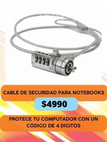 Cable candado metálico para Notebook de 4 dígitos